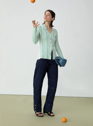Laagam Knitwear Giulia Green Striped