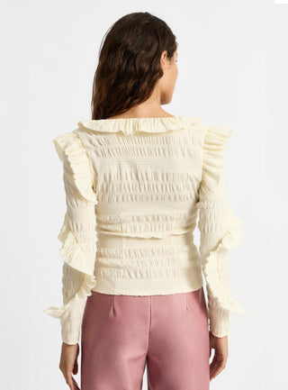  Laagam Maddie Ecru Ruffled Blouse