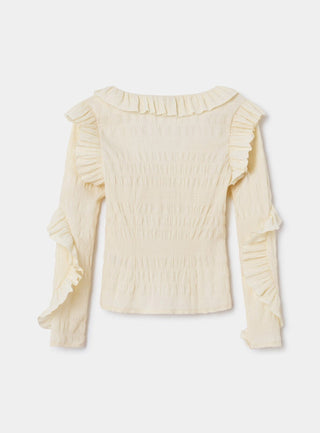  Laagam Maddie Ecru Ruffled Blouse