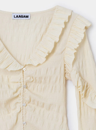  Laagam Maddie Ecru Ruffled Blouse