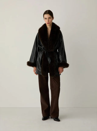 Laagam Oriane Black Short Coat