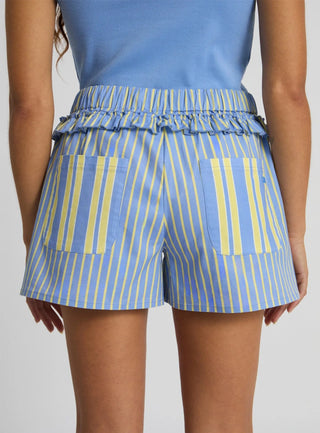 Laagam Pants Poplin Blue/Yellow
