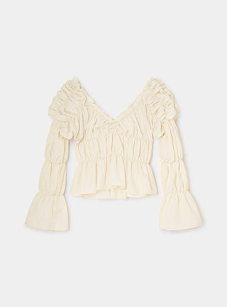  Laagam Sadie Ecru Ruched Blouse