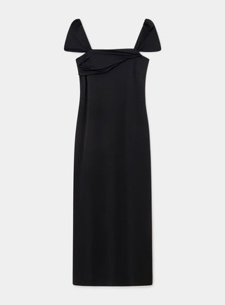  Laagam Sia Black Jersey Midi Dress