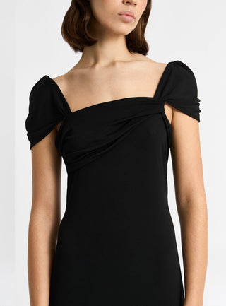  Laagam Sia Black Jersey Midi Dress