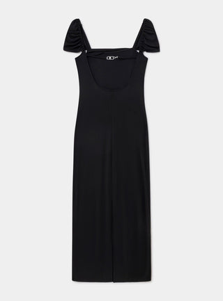  Laagam Sia Black Jersey Midi Dress