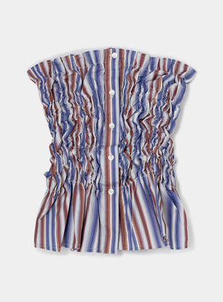  Laagam Susan Blue Striped Ruched Top (Copia)