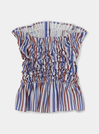  Laagam Susan Blue Striped Ruched Top (Copia)
