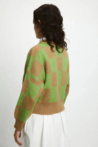 Rita Row Cardigan Ellen Camel/Green