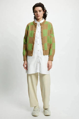 Rita Row Cardigan Ellen Camel/Green
