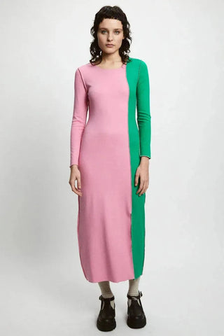 Rita Row Dress Ida Green/Pink