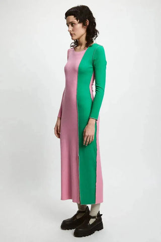 Rita Row Dress Ida Green/Pink