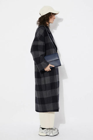  Rita Row Setut Checkered Navy Coat