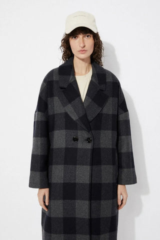  Rita Row Setut Checkered Navy Coat