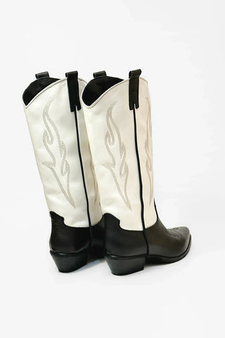 Way Out London Boots Texan Black/White