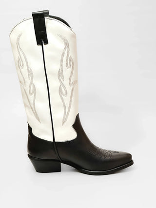 Way Out London Boots Texan Black/White