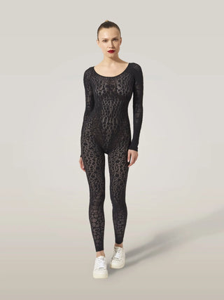 Wolford Reptile Net Jumpsuit Black