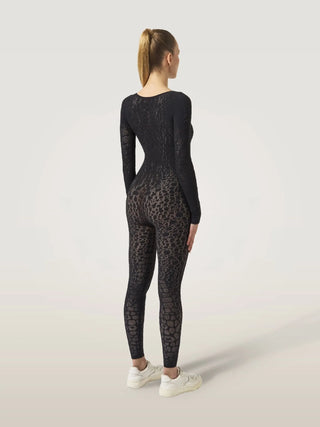 Wolford Reptile Net Jumpsuit Black