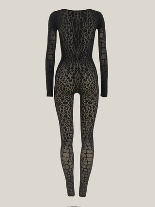Wolford Reptile Net Jumpsuit Black